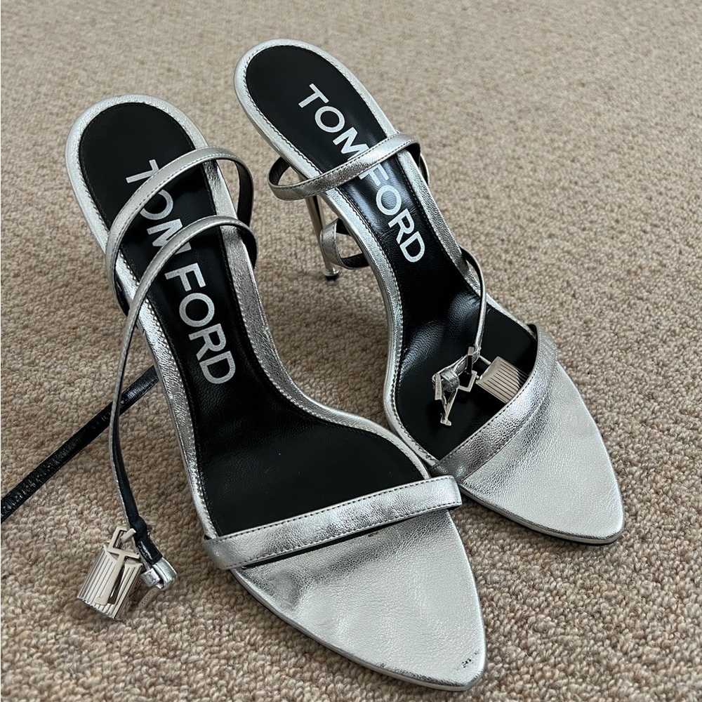 Tom Ford Metallic Silver Heels